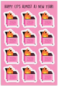 PINK DUMPSTER FIRE | TEENY STICKERS