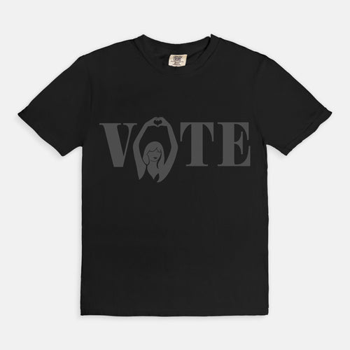 VOTE | ADULT BOXY TEE | BLACK ON BLACK
