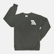 what in the MO f crewneck