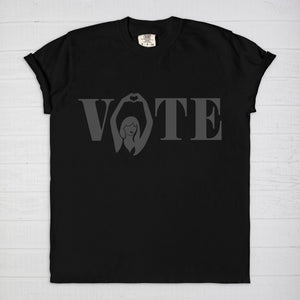 VOTE | ADULT BOXY TEE | BLACK ON BLACK