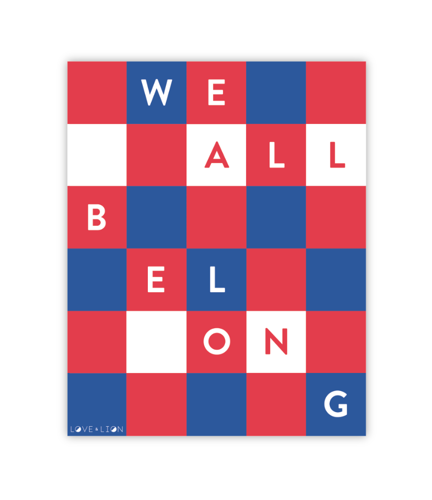 WE ALL BELONG | STICKER | RED WHITE AND BLUE | ACLU