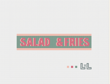 SALAD & FRIES KEY FOB | 18 MESH NEEDLEPOINT CANVAS