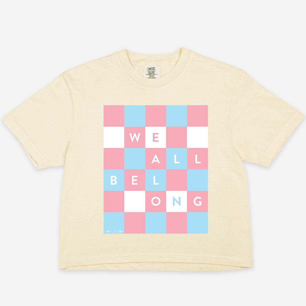 WE ALL BELONG | ADULT BOXY CROPPED TEE | TREVOR PROJECT