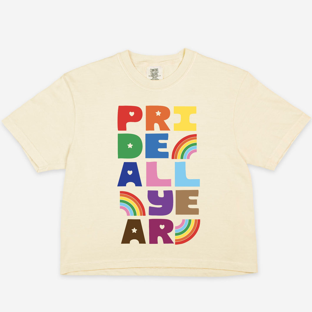 PRIDE ALL YEAR | ADULT BOXY CROPPED TEE