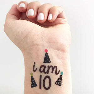 Custom Party Hat Temporary Tattoos - Perfect Party Favors!