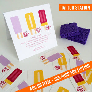 Custom Party Hat Temporary Tattoos - Perfect Party Favors!