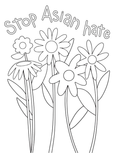 STOP ASIAN HATE COLORING PAGE | INSTANT DOWNLOAD