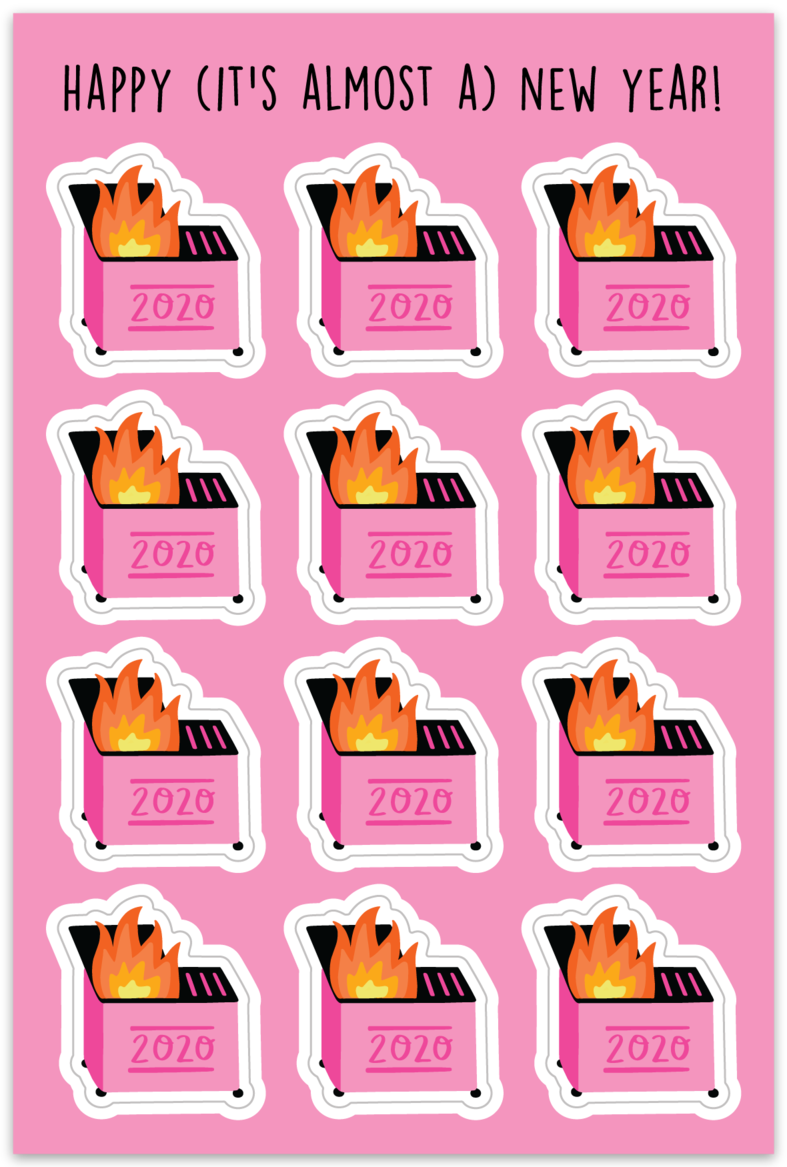 PINK DUMPSTER FIRE | TEENY STICKERS