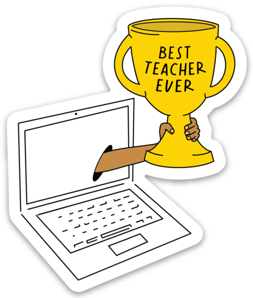 BEST TEACHER TROPHY | STICKER – LOVE & LION